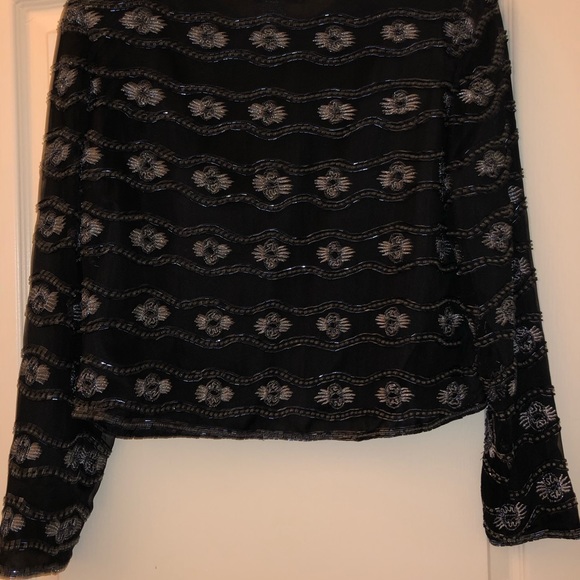 Vintage Laurence Kazar silk embroidered cardigan - Picture 3 of 5